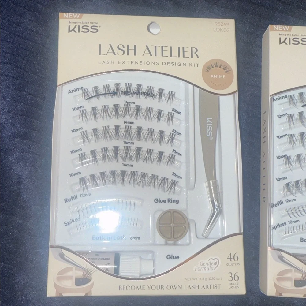 Kiss Lash Atelier Natural Beige and White Lash Extensions Kit - SET OF TWO